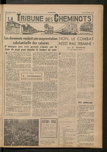 La Tribune des cheminots, n° 121, 15 octobre 1955