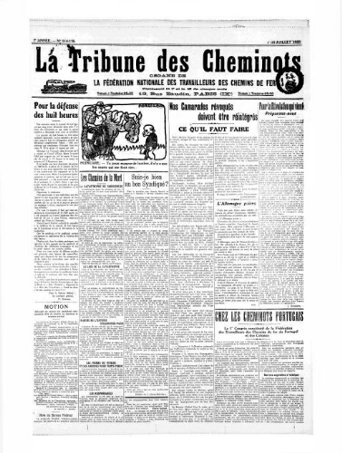 La Tribune des cheminots [unitaires], n° 114-115, 1er juillet 1922 - 15 juillet 1922