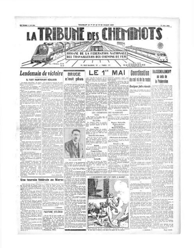 La Tribune des cheminots, n° 509, 15 mai 1936