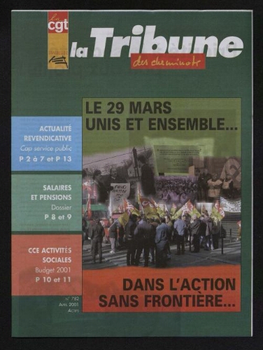 La Tribune des cheminots [actifs], n° 782, Avril 2001