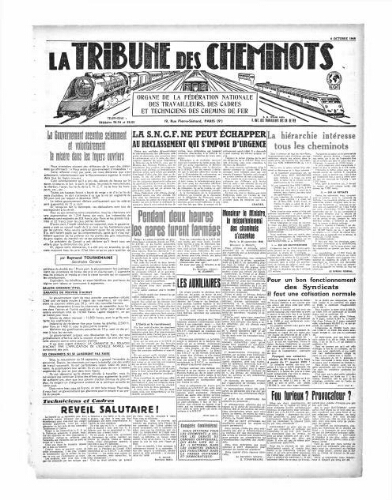 La Tribune des cheminots, [sans numérotation], 6 octobre 1948