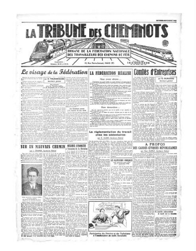 La Tribune des cheminots, [sans numérotation], Octobre 1944 - Novembre 1944