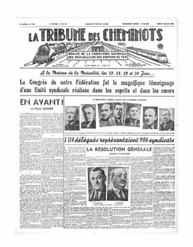 La Tribune des cheminots [édition 2 Vie des réseaux/régions], n° 563, 11 juillet 1938