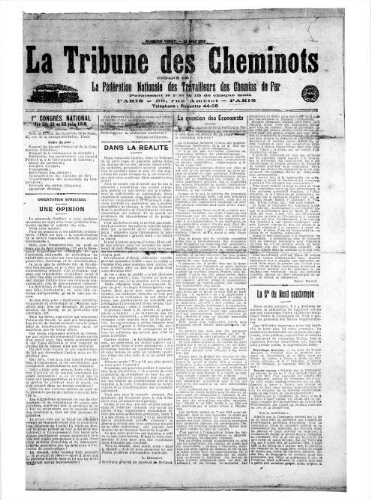 La Tribune des cheminots, n° 20, 15 mai 1918