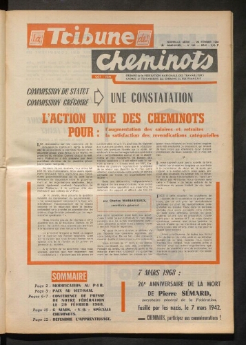 La Tribune des cheminots [actifs], n° 396, 29 février 1968