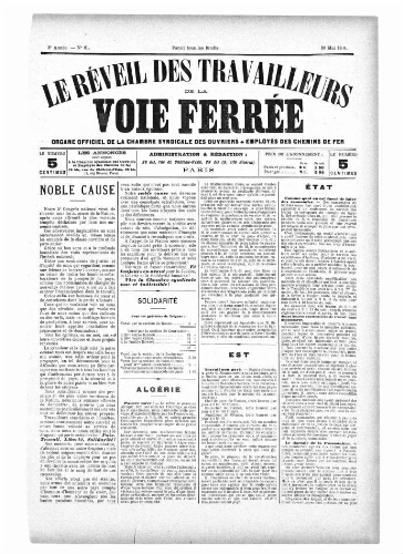 Le Réveil des travailleurs de la voie ferrée, n° 81, 28 mai 1894