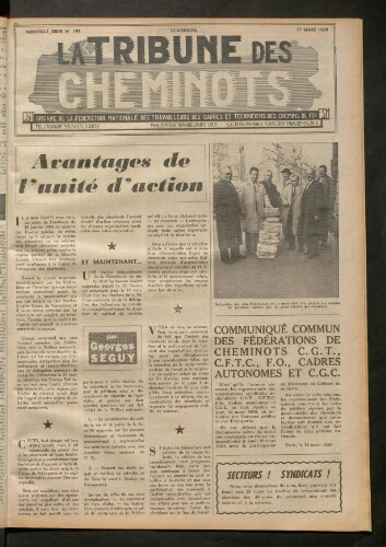 La Tribune des cheminots, n° 199, 17 mars 1959
