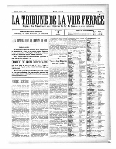 La Tribune de la voie ferrée, n° 9, 2 mai 1898