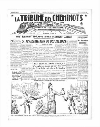 La Tribune des cheminots [édition 1 Vie des réseaux/régions], n° 571, 31 octobre 1938