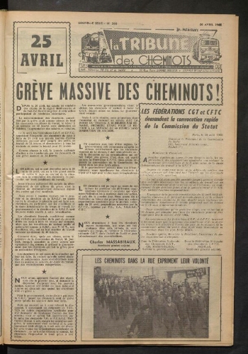 La Tribune des cheminots, n° 268, 30 avril 1962