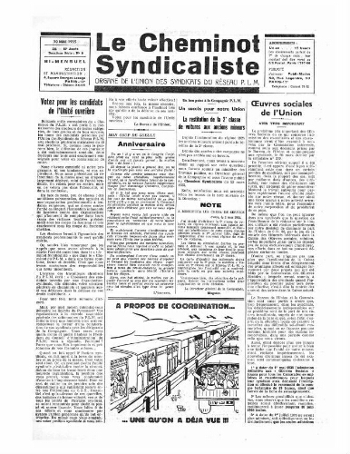 Le Cheminot syndicaliste, n° 236 ( n° 9 de l'année 1935), 10 mai 1935