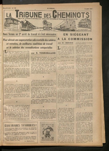 La Tribune des cheminots, n° 159, 15 juin 1957
