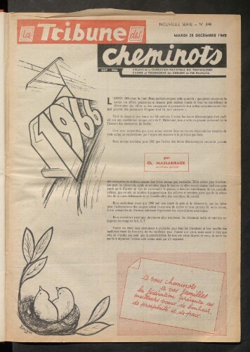 La Tribune des cheminots, n° 348, 28 décembre 1965