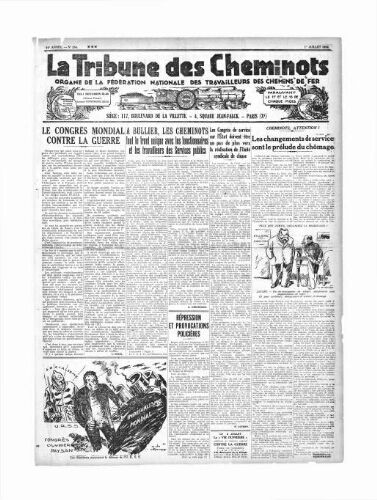 La Tribune des cheminots [unitaires], n° 354, 1er juillet 1932