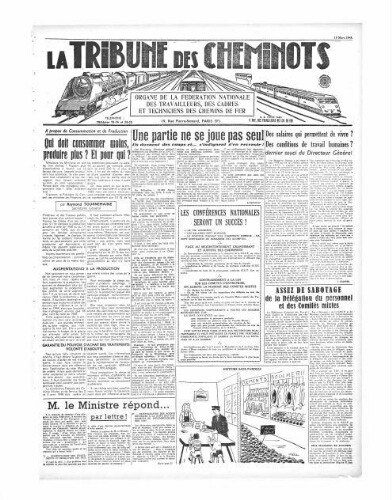 La Tribune des cheminots, [sans numérotation], 19 mars 1948