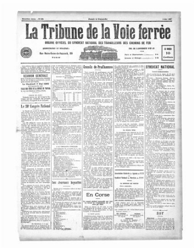 La Tribune de la voie ferrée, n° 562, 9 mai 1909