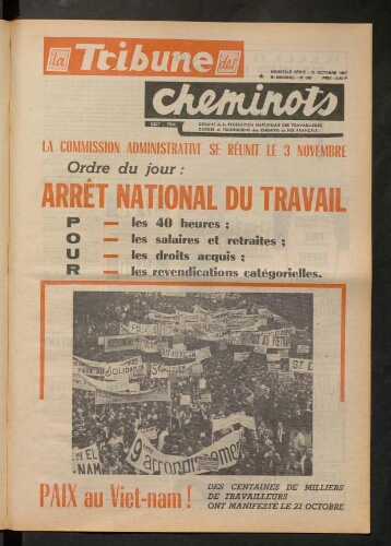 La Tribune des cheminots [actifs], n° 388, 31 octobre 1967