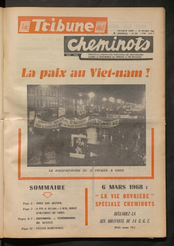 La Tribune des cheminots [actifs], n° 395, 15 février 1968