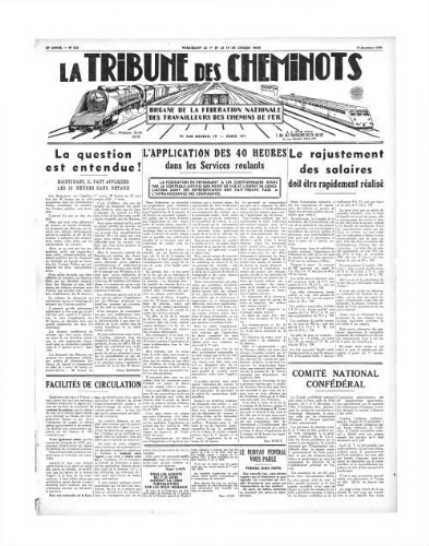La Tribune des cheminots, n° 523, 15 décembre 1936