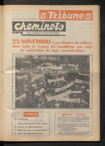 La Tribune des cheminots, n° 368, 30 novembre 1966