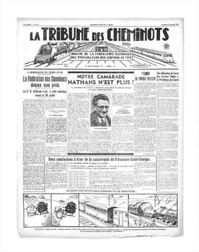 La Tribune des cheminots [édition 2 Vie des réseaux/régions], n° 539, 31 juillet 1937
