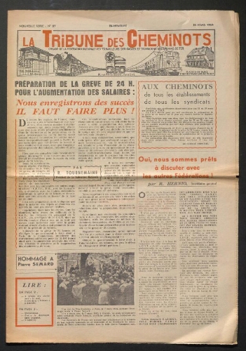 La Tribune des cheminots, n° 87, 15 mars 1954
