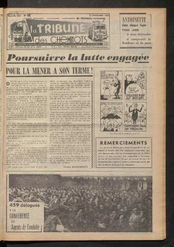 La Tribune des cheminots, n° 302, 15 novembre 1963