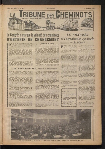 La Tribune des cheminots, n° 128, 1er février 1956