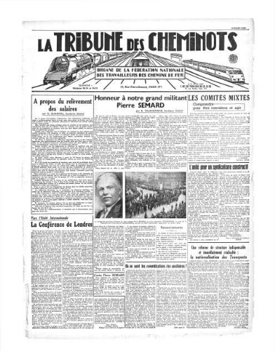 La Tribune des cheminots, [sans numérotation], 20 mars 1945