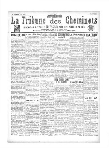 La Tribune des cheminots [confédérés], n° 115, 15 mai 1922