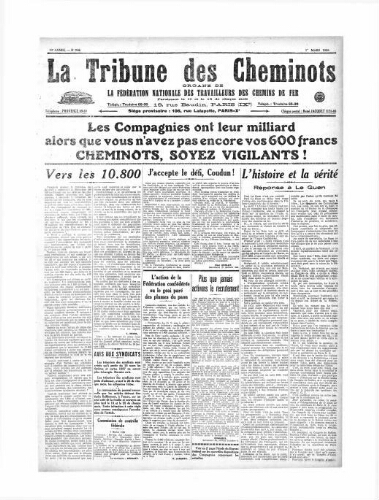 La Tribune des cheminots [unitaires], n° 248, 1er mars 1928