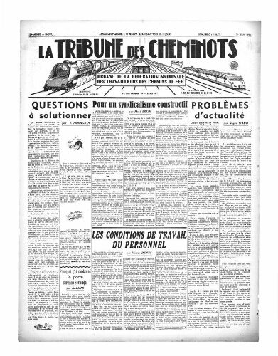La Tribune des cheminots, n° 597, 1er mars 1940