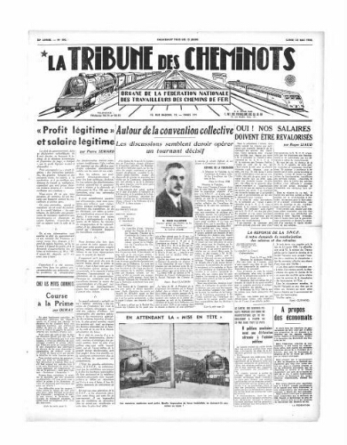 La Tribune des cheminots [édition 1 Vie des réseaux/régions], n° 560, 23 mai 1938
