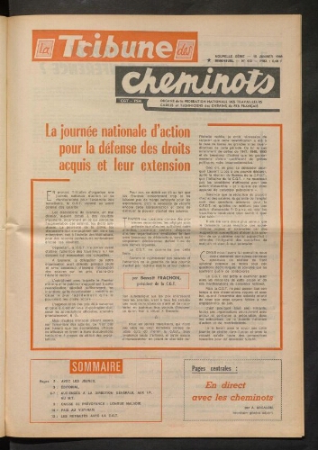La Tribune des cheminots [actifs], n° 413, 16 janvier 1969