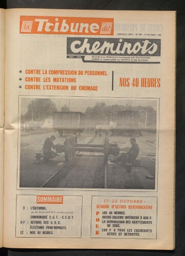 La Tribune des cheminots, n° 365, 17 octobre 1966