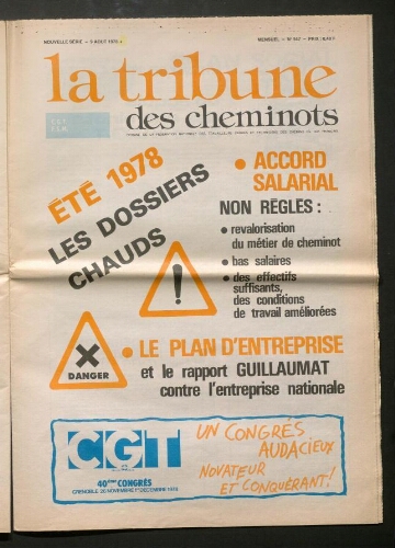 La Tribune des cheminots [actifs], 9 août 1978