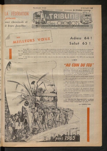 La Tribune des cheminots, n° 327, 29 décembre 1964