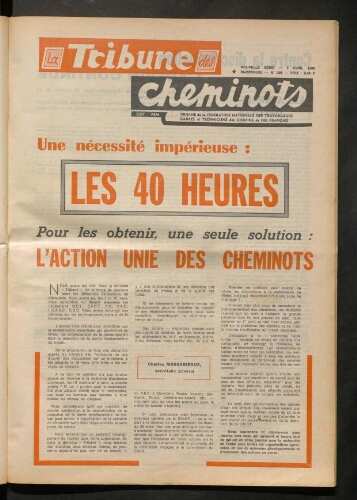 La Tribune des cheminots [actifs], n° 398, 2 avril 1968