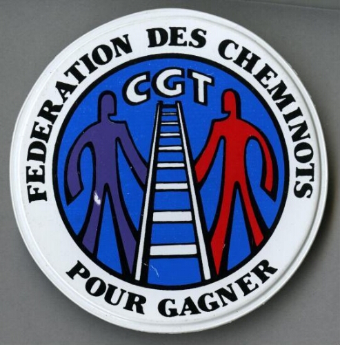 [Badge de la Fédération CGT des cheminots] pour gagner, [1986]