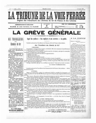 La Tribune de la voie ferrée, n° 33, 17 octobre 1898