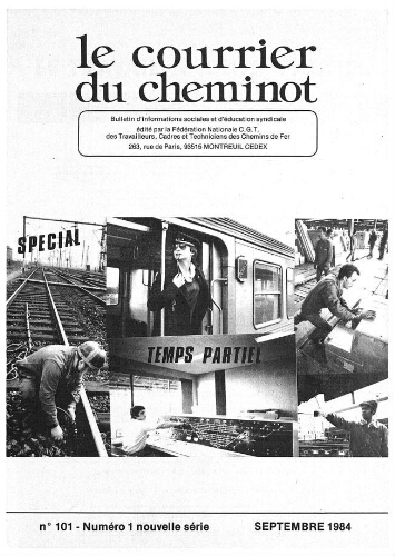 Le Courrier du cheminot, n° 101, Septembre 1984