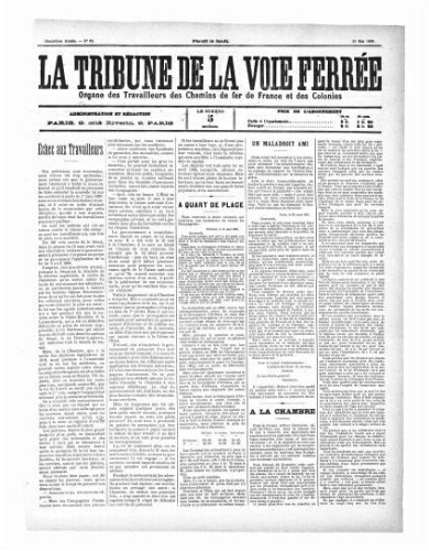 La Tribune de la voie ferrée, n° 64, 22 mai 1899