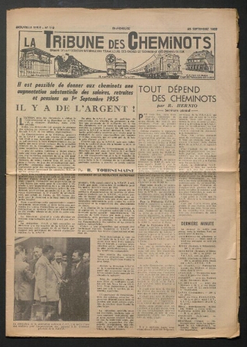 La Tribune des cheminots, n° 119, 20 septembre 1955