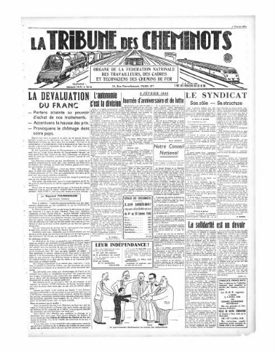 La Tribune des cheminots, [sans numérotation], 1er février 1948