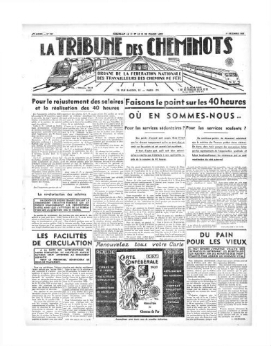 La Tribune des cheminots, n° 522, 1er décembre 1936
