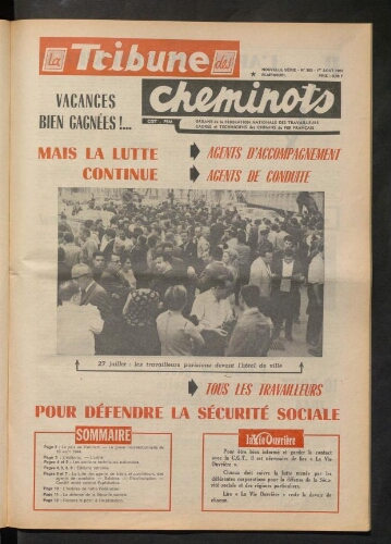 La Tribune des cheminots [actifs], n° 383, 1er août 1967