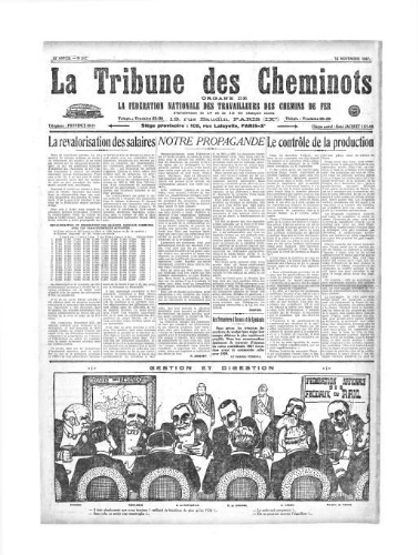 La Tribune des cheminots [unitaires], n° 241, 15 novembre 1927