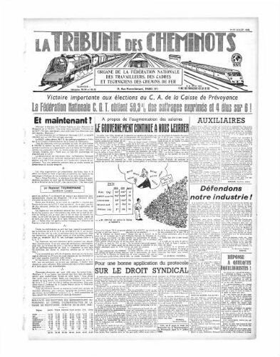 La Tribune des cheminots, [sans numérotation], 1er juillet 1948 - 15 juillet 1948