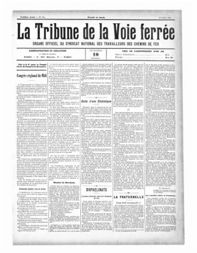 La Tribune de la voie ferrée, n° 104, 30 juillet 1900