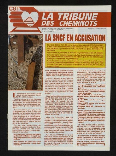 La Tribune des cheminots [actifs], supplément au n° 659, Octobre 1988